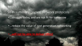 Vodafone Proprietary classified as C1 - Public
So in summary: legacy network protocols
• …struggle today, and are not fit for tomorrow
• …reduce the value of next generation networking
• …will not be able to deliver URLLC
 