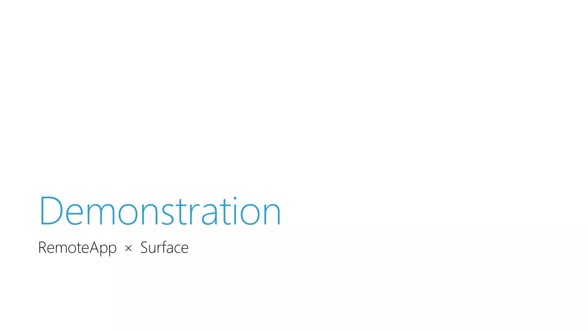 Demonstration
RemoteApp × Surface