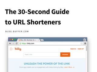 The 30-Second Guide
to URL Shorteners
B L O G . B U F F E R . C O M
 