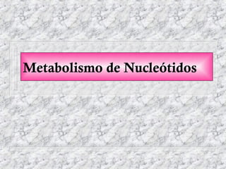 Metabolismo de Nucleótidos
 