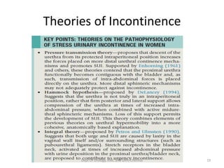 Theories of Incontinence
Dept Of Urology, KMC and GRH, Chennai 19
 