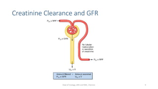 Creatinine Clearance and GFR
9
Dept of Urology, GRH and KMC, Chennai.
 