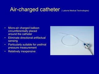 Air-charged catheter   ( Laborie Medical Technologies) <ul><li>Micro-air charged balloon circumferentially placed around t...