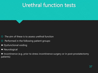 Uds Testing basics of Urodynamic tests for lower urinary tract obstruction and ...