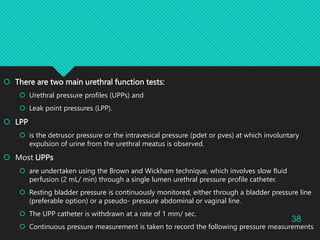 basics of Urodynamic tests for lower urinary tract obstruction and ...