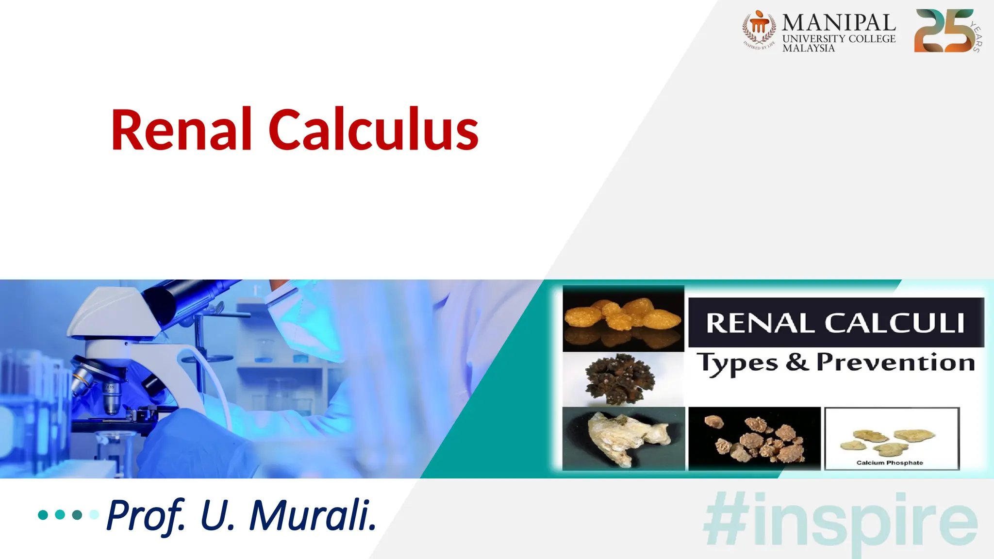 Prof. U. Murali.
Renal Calculus
 