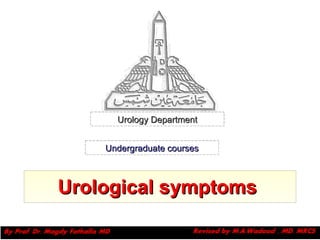 Urological symptoms  Urology Department Undergraduate courses 
