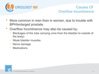 Incontinence is the involuntary loss of control. Ranges in severity ...