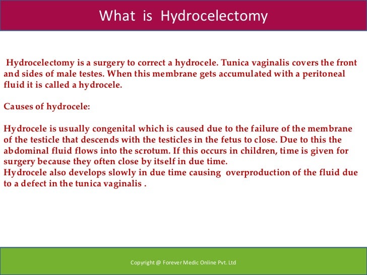 Urology (hydrocelectomy)