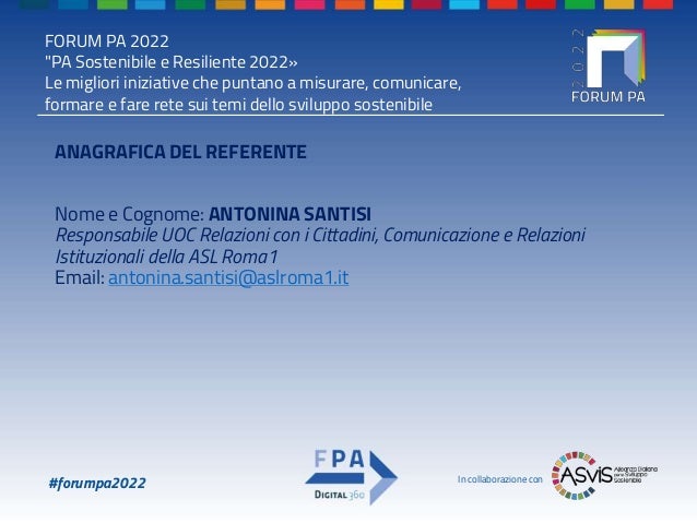 URP ASL Roma 1 - Premio PA Sostenibile e Resiliente 2022 - Template_PPT_REV.pptx