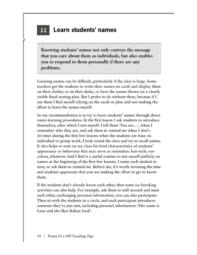 Penny Ur's 100 Teaching Tips (Cambridge Handbooks for Language Teachers)