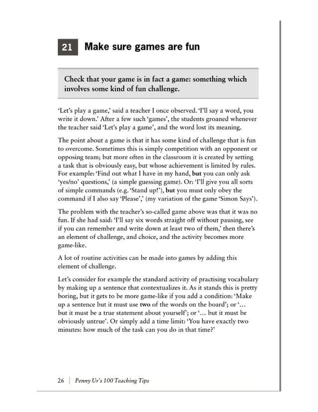 Penny Ur's 100 Teaching Tips (Cambridge Handbooks for Language Teachers)