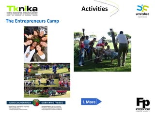 ENTREPRENEURSHIP
The Entrepreneurs Camp
Activities
1 More
 