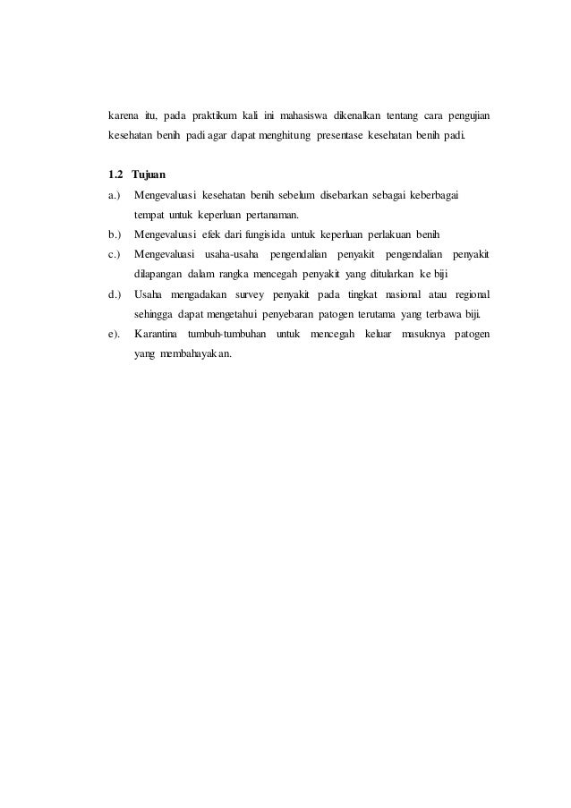 Contoh laporan uji benih