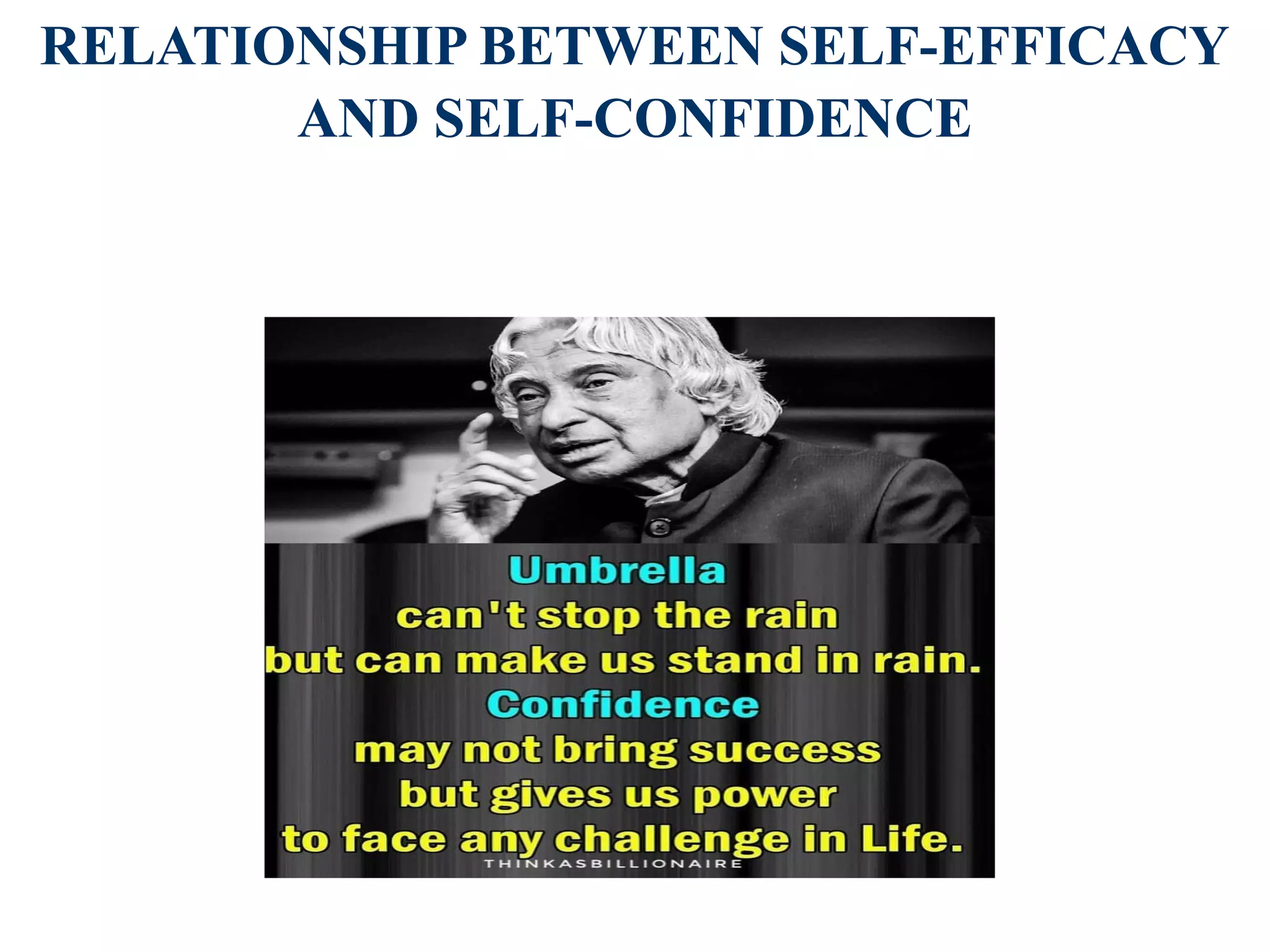 RELATIONSHIP BETWEEN SELF-EFFICACY
AND SELF-CONFIDENCE
 