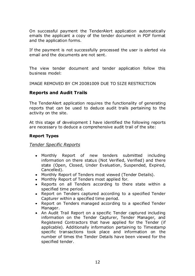 User Requirement Specification for Tender Alert site