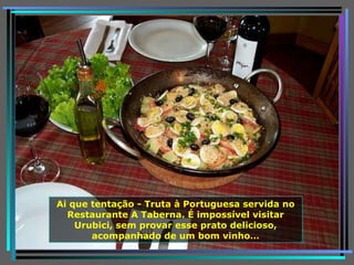 Ai que tentação - Truta à Portuguesa servida no Restaurante A Taberna. É impossível visitar Urubici, sem provar esse prato delicioso, acompanhado de um bom vinho… 