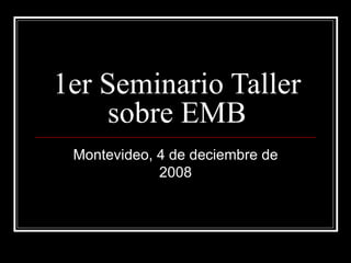 1er Seminario Taller sobre EMB Montevideo, 4 de deciembre de 2008 