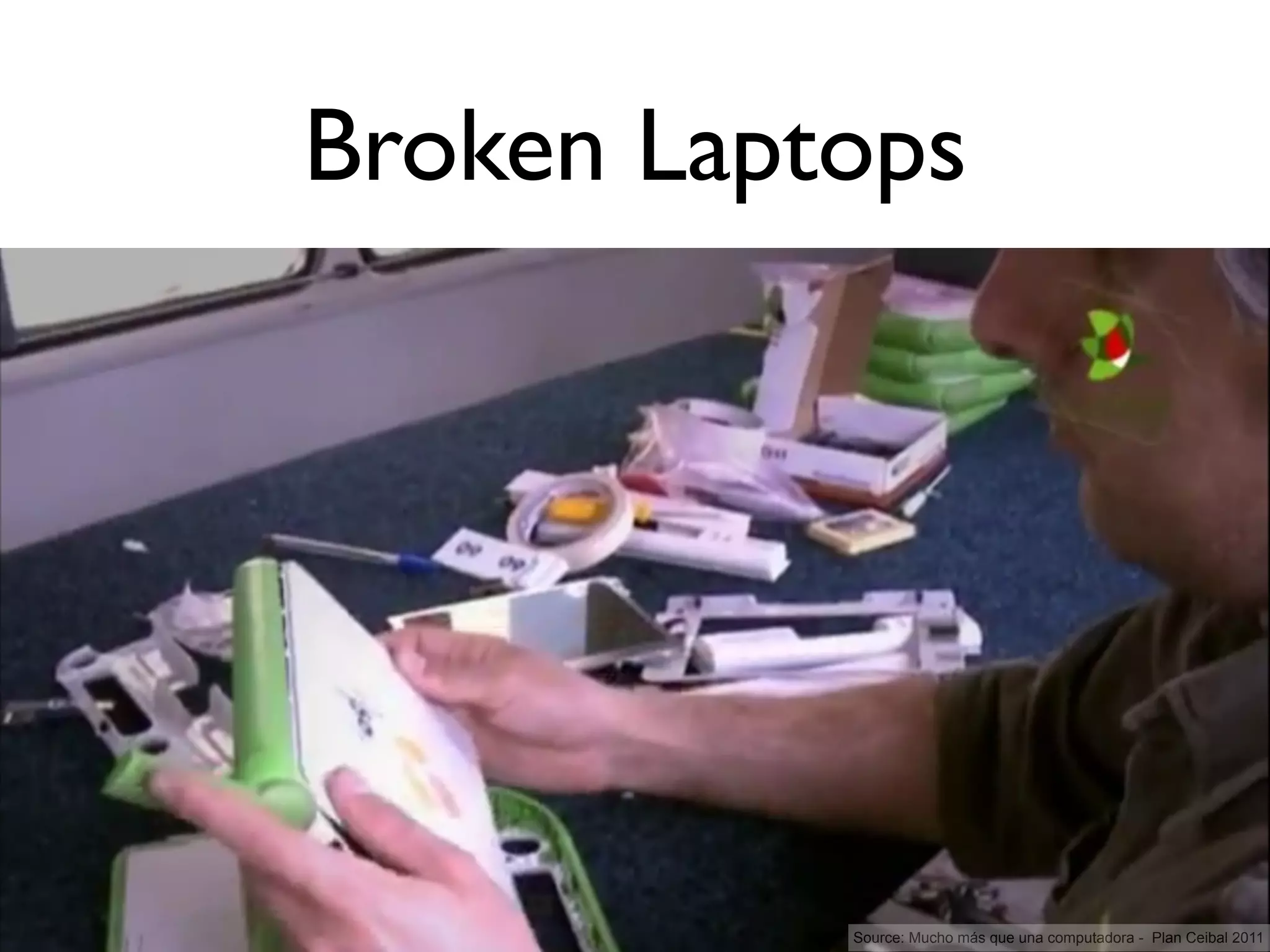 Broken Laptops




           Source: Mucho más que una computadora - Plan Ceibal 2011
 