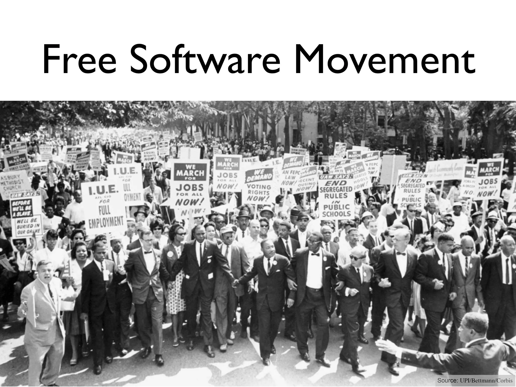Free Software Movement




                    Source: UPI/Bettmann/Corbis
 