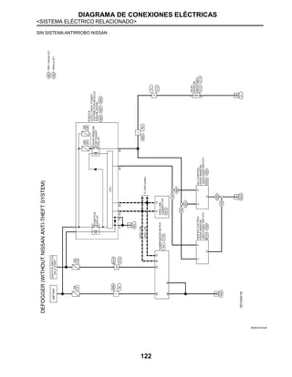 DIAGRAMA DE CONEXIONES ELÉCTRICAS
<SISTEMA ELÉCTRICO RELACIONADO>
122
SIN SISTEMA ANTIRROBO NISSAN
JRLWC4742GB
 