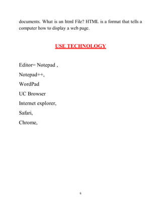 College Web Site HTML PROJECT | DOCX