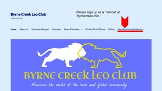 Please sign up as a member at
‘Byrnecreek.info ‘
 