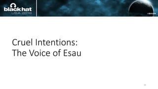 Cruel Intentions:
The Voice of Esau
30
 