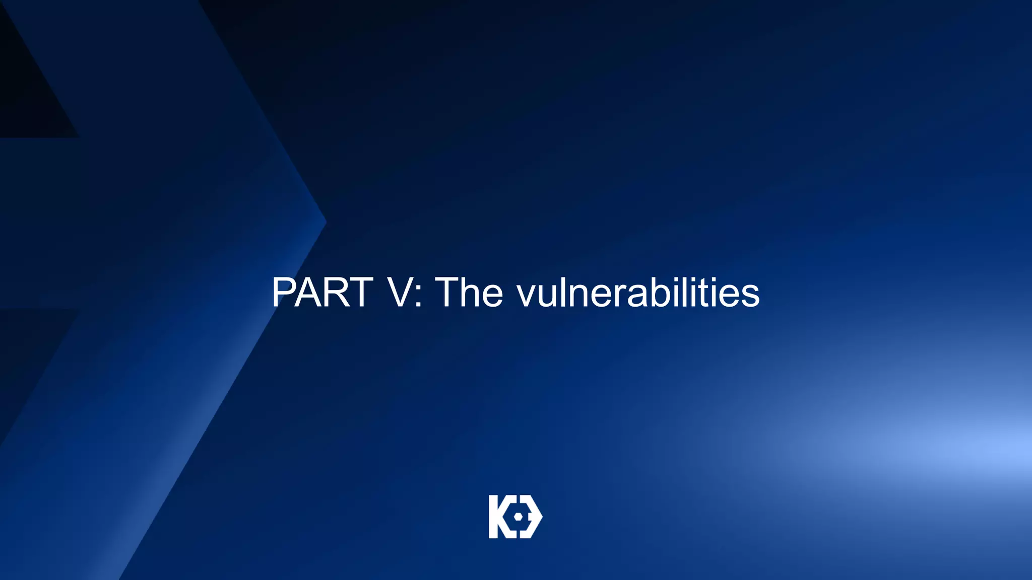 PART V: The vulnerabilities
 