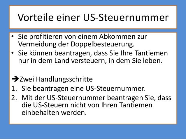 Amerikanische Steuernummer Amerikanische Steuernummer