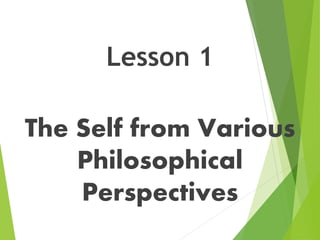 Defining the Self:Personal and Developmental Perspectives on Self and Identity