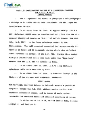 FindLaw | Telephone Hacking Indictment