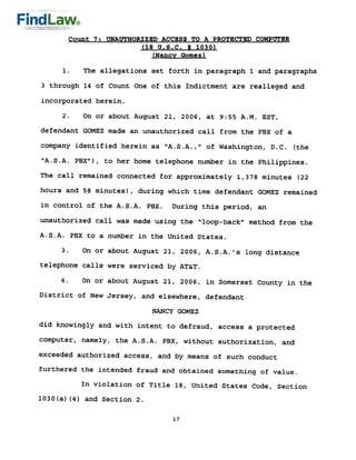 FindLaw | Telephone Hacking Indictment