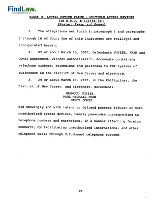 FindLaw | Telephone Hacking Indictment