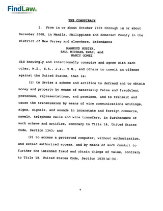 FindLaw | Telephone Hacking Indictment