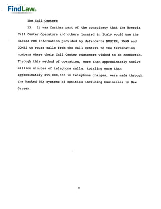 FindLaw | Telephone Hacking Indictment