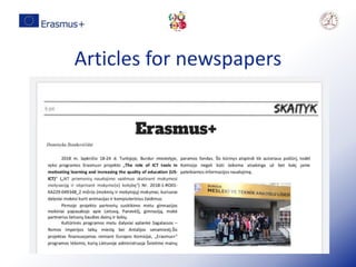 Articles for newspapers
 