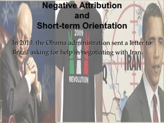 In 2010, the Obama administration sent a letter to
Brazil asking for help in negotiating with Iran.
 
