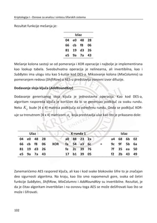 Iz prethodnih primera videli smo da je izlaz LPR regstra periodiēan i da zavisi od
povratne sprege. Radni kljuē se ponavlja, možemo ga prihvatiti ako je perioda
dovoljno velika i koristi se samo unutar jedne periode. U praksi bi znaēilo da perioda
odreĜuje momenat promene inicijalnog stanja ili kljuēa K . Primenjeni statistiēki
testovi dali su elemente pseudosluēajnosti za ovako generisan radni kljuē.
Upotrebljivost LPR registra za generisanje radnog kljuēa zavisi od dizajna koji
kombinuje više LPR registara. Uz uvoĜenje elemenata nelinearnosti mogu se prevaziđi
navedeni problemi. Prevazilaženje problema znaēilo bi možda raēunarsku, ali ne i
bezuslovnu sigurnost.
Sa pretpostavkom da pošiljalac i primalac imaju isti algoritam za generisanje
pseudosluēajne sekvence i da oba koriste isti kljuē K koji se dostavlja posebnim
sigurnim kanalima (kurirskim kanalima), ovaj sistem omoguđava praktiēnu
generalizaciju One-time pad-a. MeĜutim, dobijeni šifrat nema osobinu apsolutne
tajnosti i ne odgovara Šenonovom idealu sigurnosti, veđ govorimo o raēunarskoj
tajnosti, odnosno sistem nije dokazivo siguran.
Sledeđa tabela sadrži povratnu spregu definisanu polinomima i njihovu binarnu
reprezentaciju za vrednost 11n bitova.
Tabela 5 Polinom povratne sprege maksimalne periode za n=11.
Bitovi Polinom povratne sprege
(takt)
Binaran reprezentacija
polinoma povratne sprege (takt)
Period
n 1n 
3 3 2
1x x  110 7
4 4 3
1x x  1100 15
5 5 3
1x x  10100 31
6 6 5
1x x  110000 63
7 7 6
1x x  1100000 127
8 8 6 5 4
1x x x x    10111000 255
9 9 5
1x x  100010000 511
10 10 7
1x x  1001000000 1023
11 11 9
1x x  10100000000 2047
68
Kriptologija I - Osnove za analizu i sintezu šifarskih sistema______________________________________________________________________________________
 