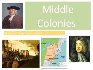 Middle Colonies  By: Courtney, Brooke, Tatum and Kinsey  