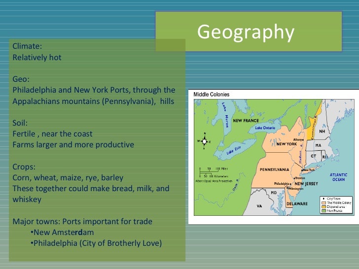 What was the climate and geography of the New York colony?