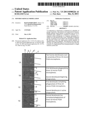 US Patent Application Publication 20110300226 1