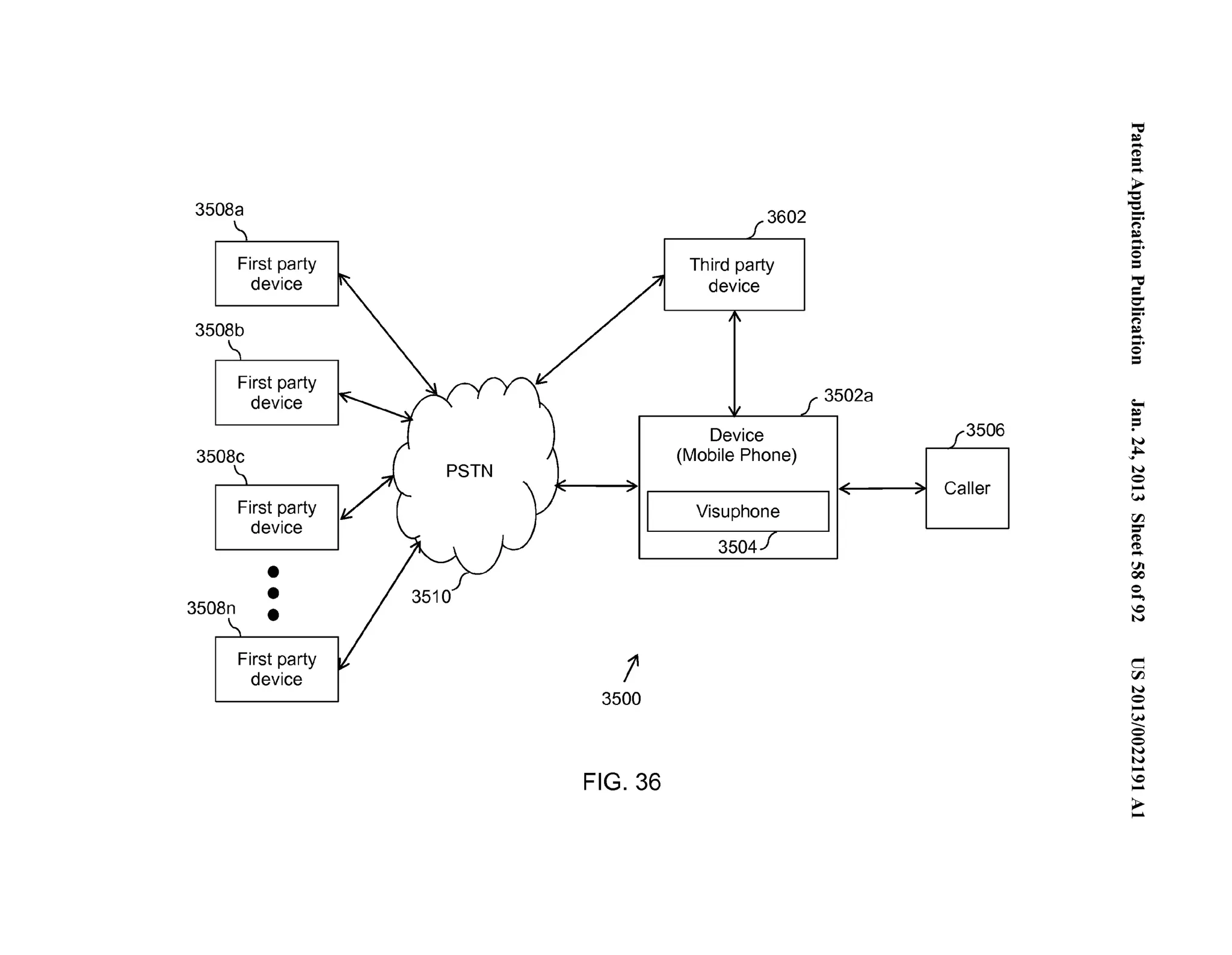 3508a 
First party 
device 
3508b 
First party 
device 
3508c 
3508n 
First party 
device 
•• • 
First party 
device 
3602 
Third party 
device 
Device 
(Mobile Phone) 
3502a 
I Visuphone I 
35047 
1' 
3500 
FIG. 36 
3506 
Caller 
'"= ~.... . 
('D .=.... 
~ '-.e... (') 
~....... .. 0 = ='"= 0-...". (') 
~....... .. 0 = 
;­:= 
N 
~ ... 
N 
0.. .. 
(.H 
rFJ =­(' 
D 
(..'D... 
Ul 
QO 
0... .. 
0 
N 
c 
rFJ 
N 
0.. .. 
.(...H_ 
0 
0 
N 
.N.. . 
..0.. 
>.... 
 
