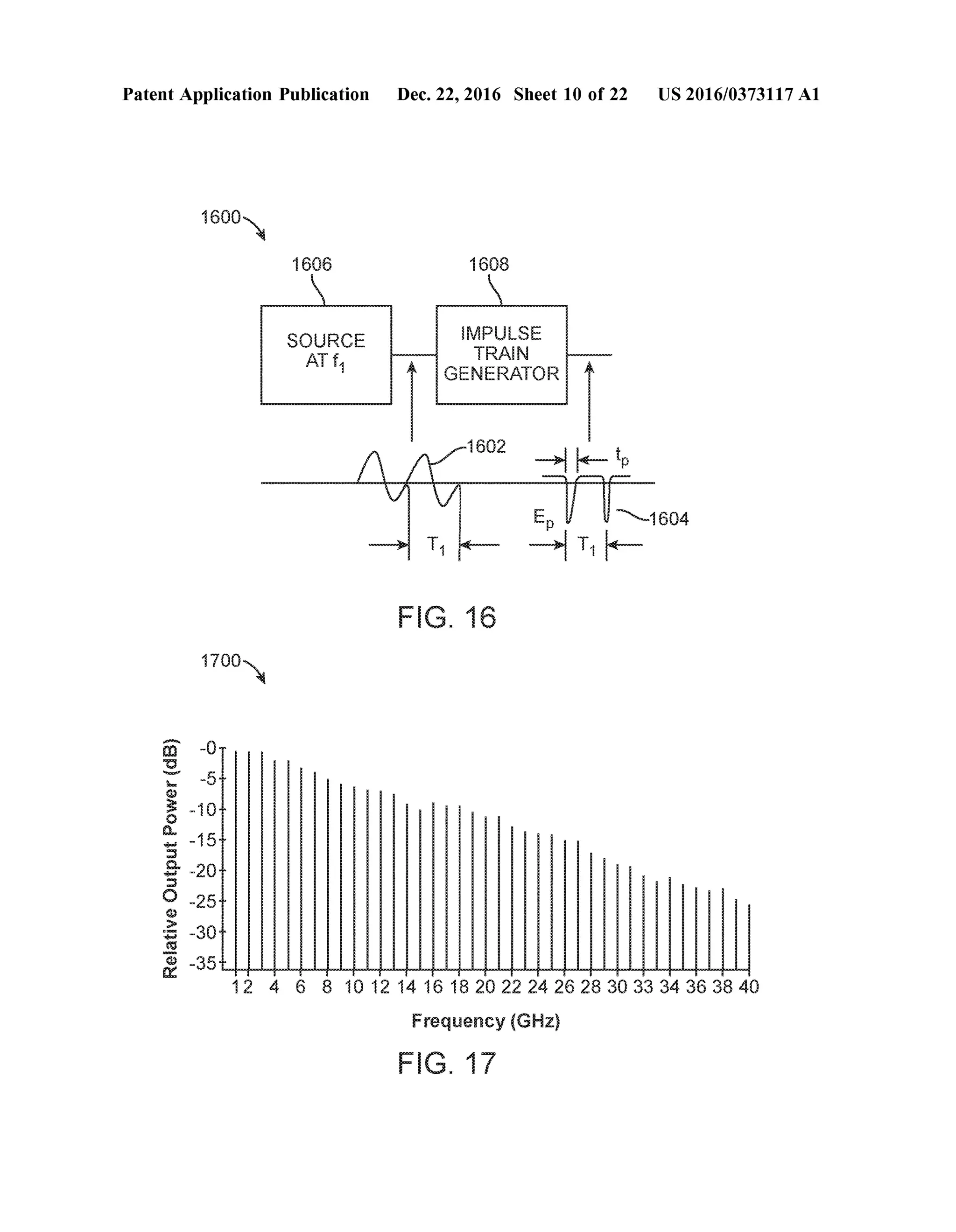 Patent Application Publication Dec. 22,2016 Sheet 10 of 22 US 2016/0373117 A1
160
N
1606 168
WPS
RAN
(GENERAOR
SORCE
17CO
N
to 4 is is 20222 2s2 cogs 34 seaso
Frequency (GHz)
F.G. 17
 