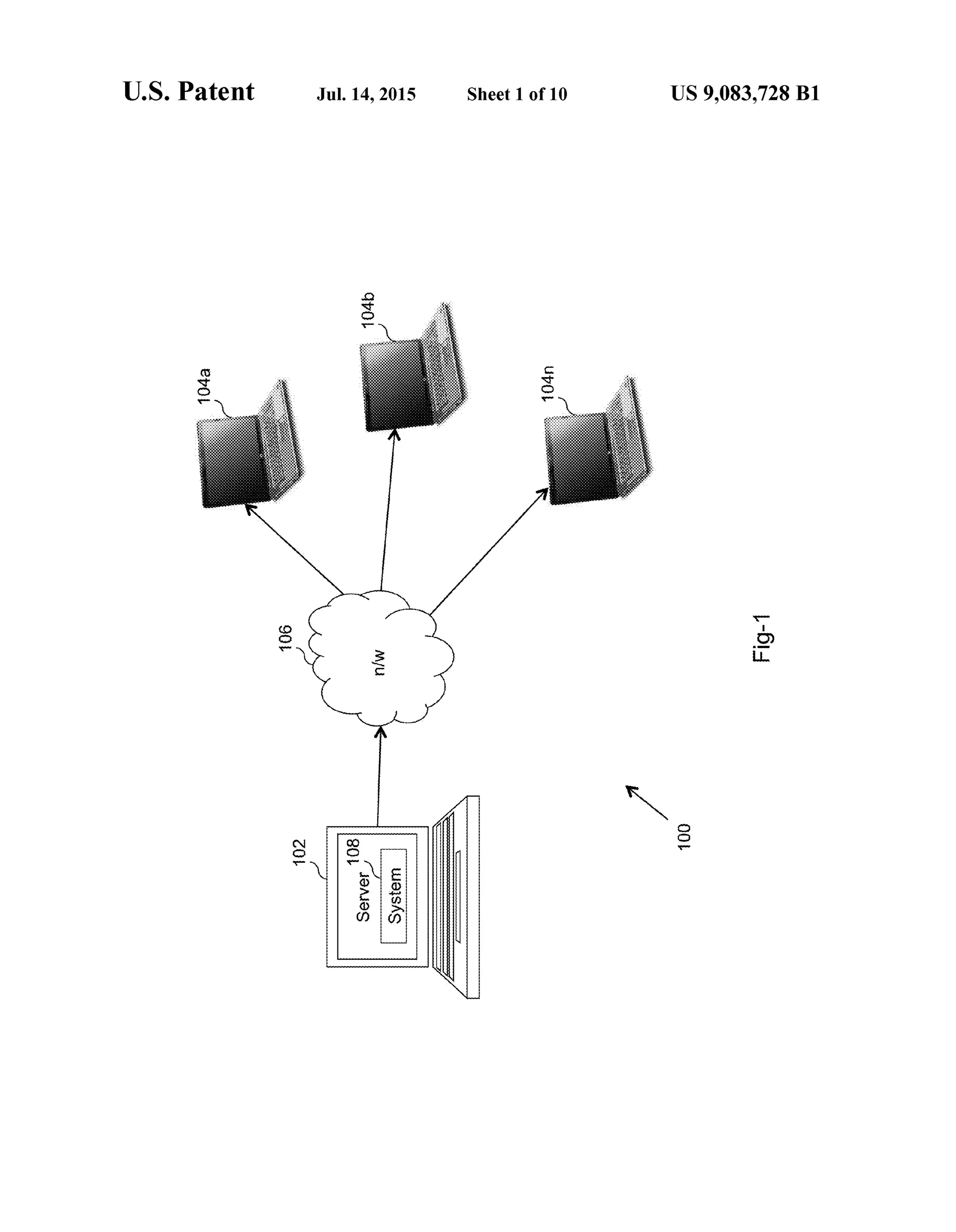 U.S. Patent Jul. 14, 2015 Sheet 1 of 10 US 9,083,728 B1
g E.
S 3
 