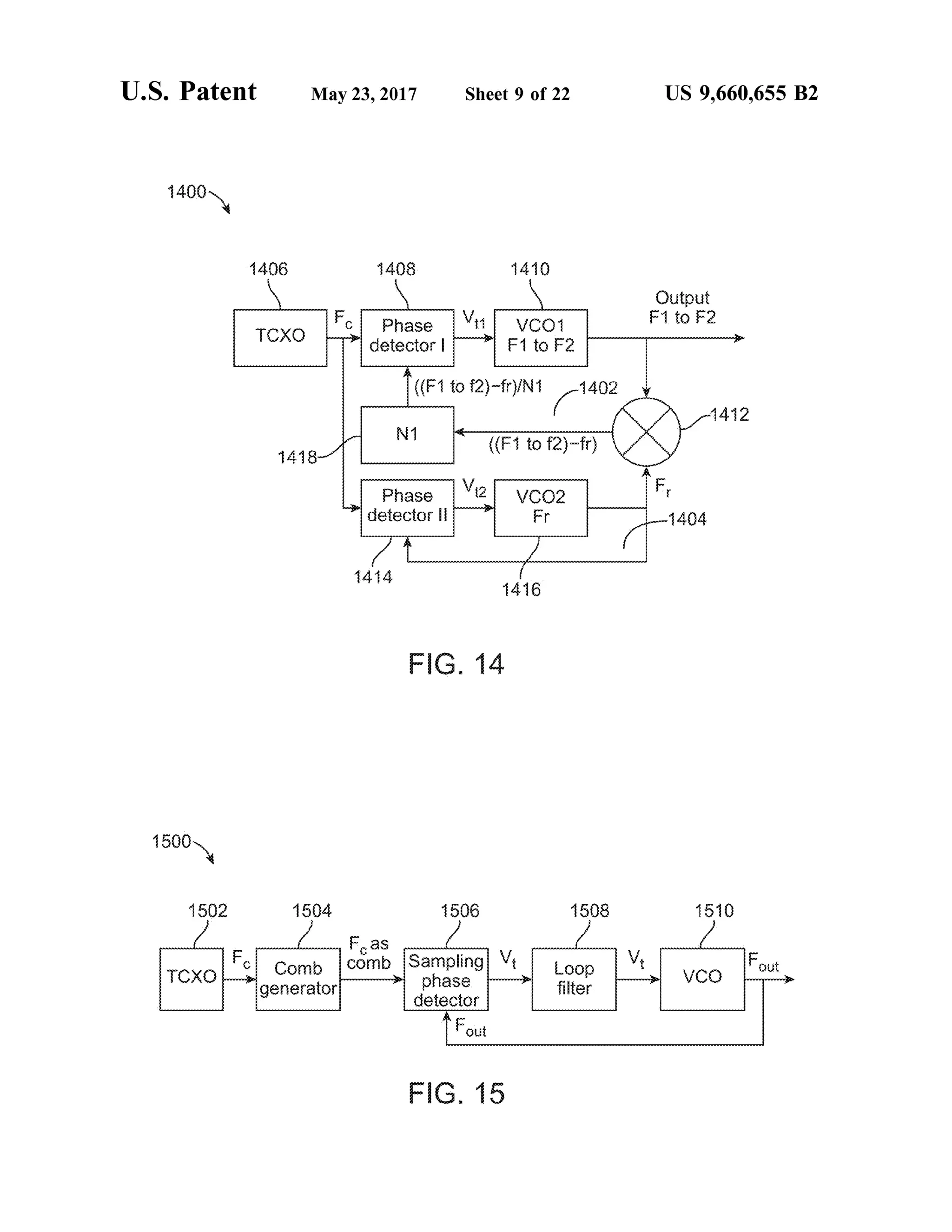U.S. Patent May 23, 2017 Sheet 9 of 22 US 9,660,655 B2
1400
15CO
Y
5O2 1504 SO6
Fas
ing
Of
Corb Sampi
phas
detect
F.cit
 