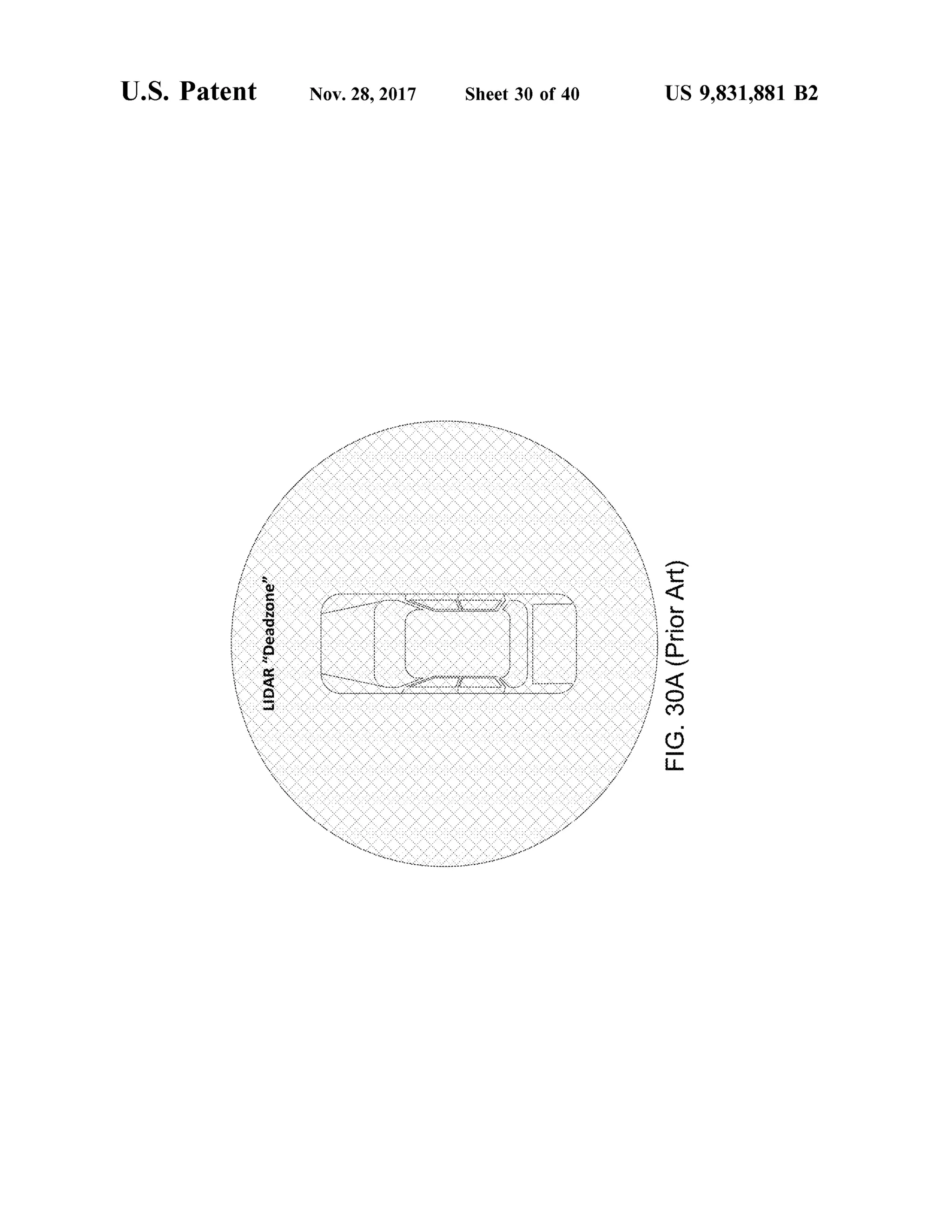U .S . Patent Nov.28,2017 Sheet 30 of 40 US 9,831,881 B2
*
*
.
LIDAR"Deadzone" FIG.30A(PriorArt)
 