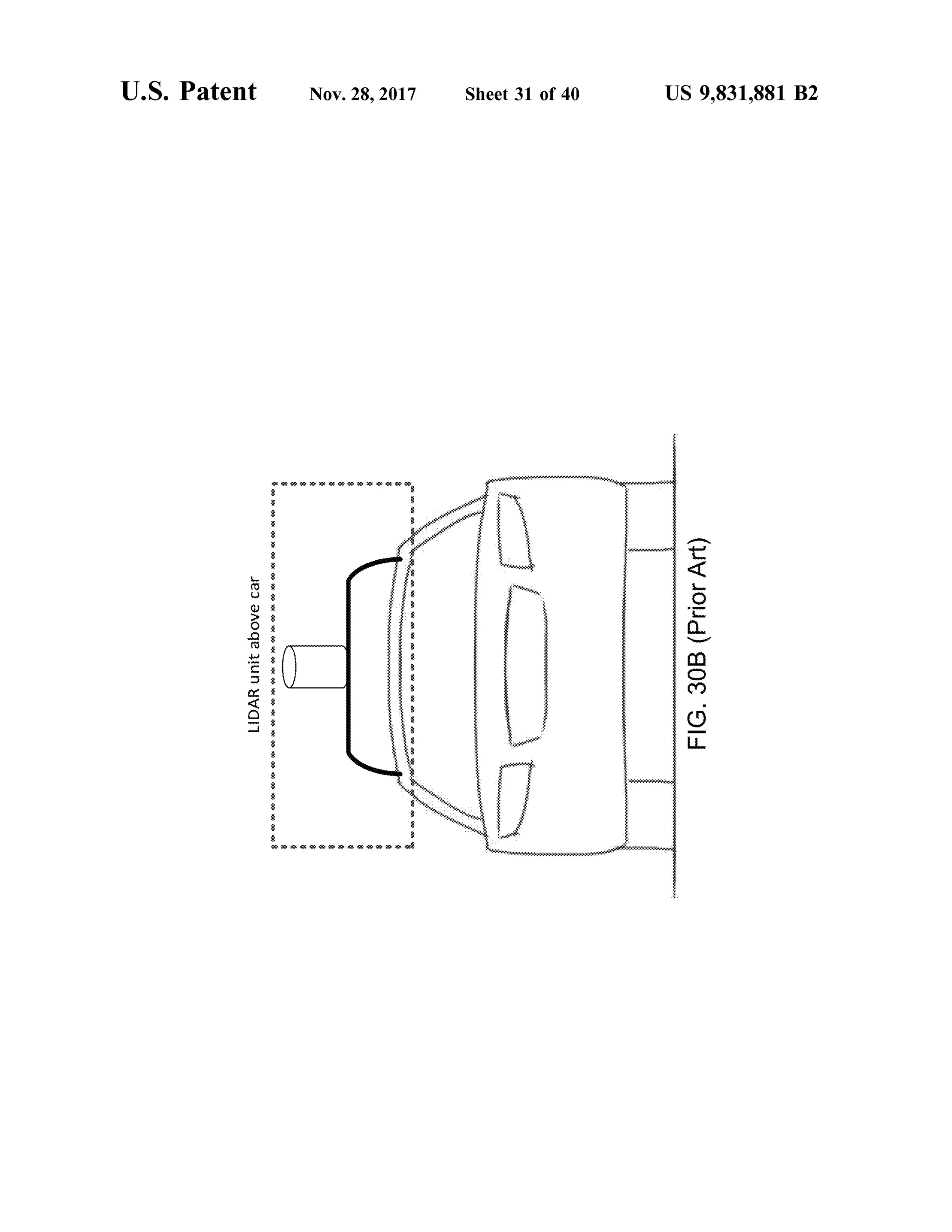 U .S . Patent Nov.28,2017 Sheet 31 of 40 US 9,831,881 B2
* * * * * *
institutions
wwwwww MODO**
LIDARunitabovecar FIG.30B(PriorArt)www
W
*
*
VAR*!
wwwwww
w
ét
wa wwwww
wwwwwwwwwww
 