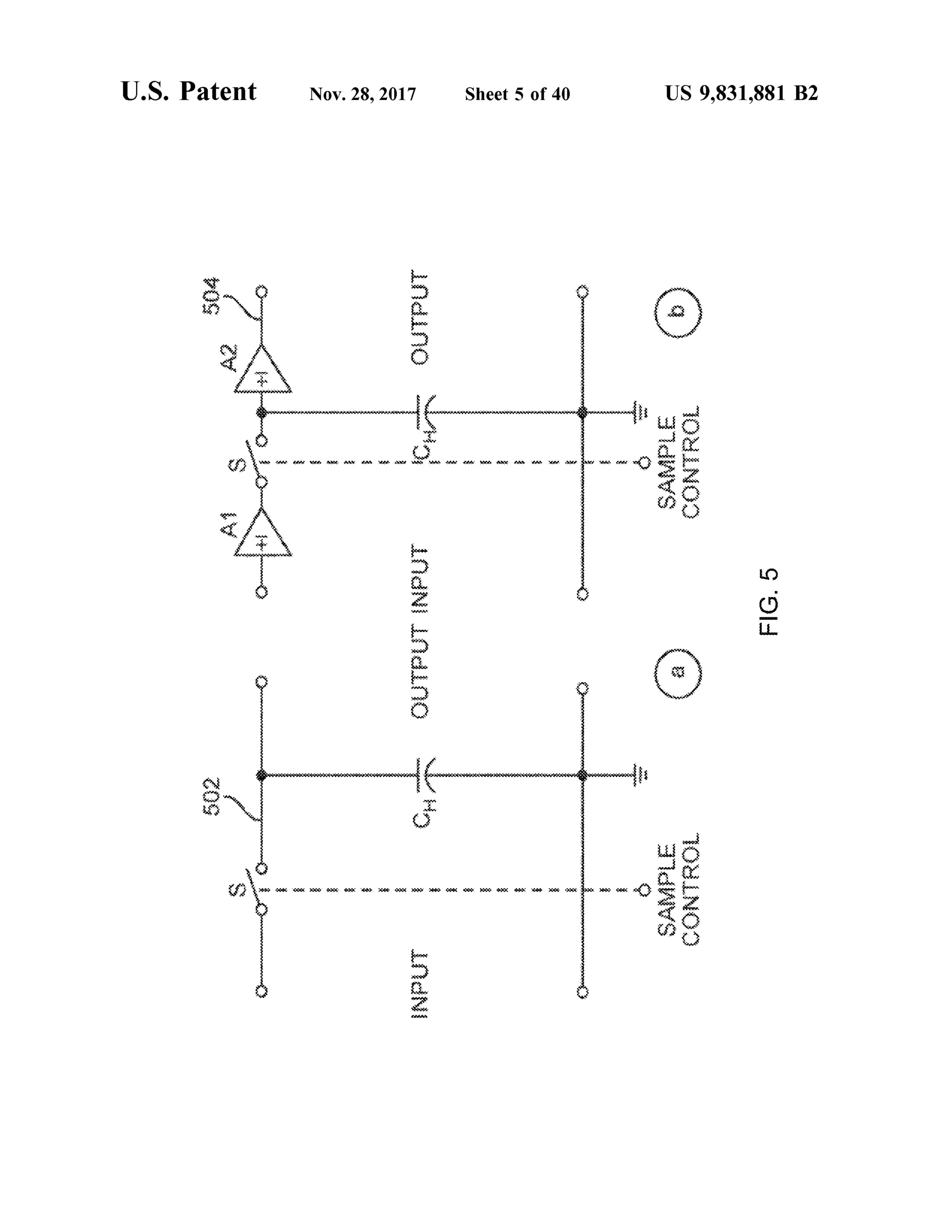 U .S . Patent Nov.28,2017 Sheet 5 of40 US 9,831,881 B2
OUTPUTfilmikriitiderke wwwww
* * ** * ** w.w *** w * * * * * * * *** *Wi
SAMPLECONTROLC
distrimit watuOmano FIG.5
OUTPUTINPUT
wwwmums itininiai w*
CH
har *** * * ** *** ** * *** *** * ** *** ** *** * ** ** * * * * ** * *** *** *
wwwminiwmiwa SAMPLECONTROLwwwwwwwwwwx INPUT
 