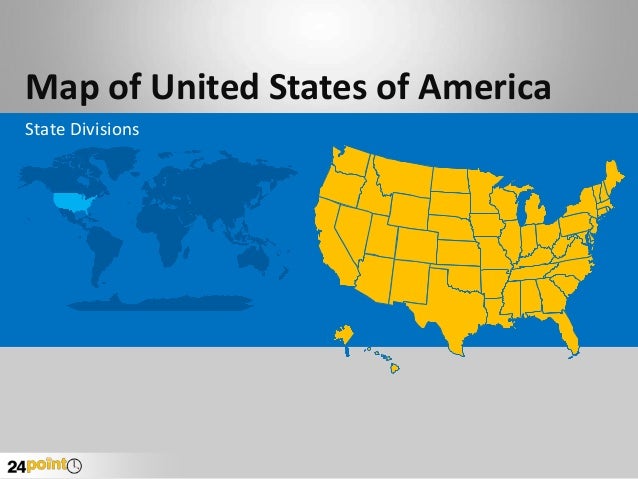 united states of america usa map editable ppt presentation